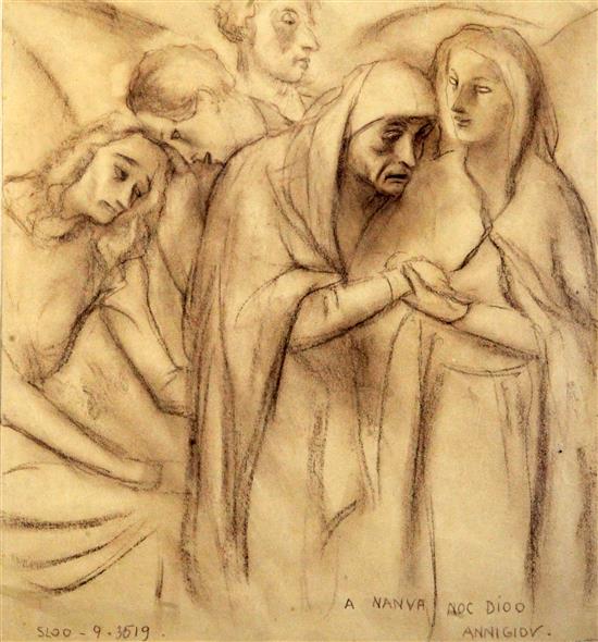 Giovanni Costetti (1874-1949) Figure studies largest 12 x 14.5in.